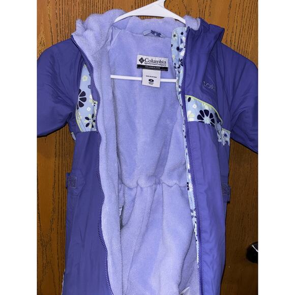 Columbia Infant Snowsuit one-piece Purple Waterproof Lined floral (18 months) - Picture 6 of 8